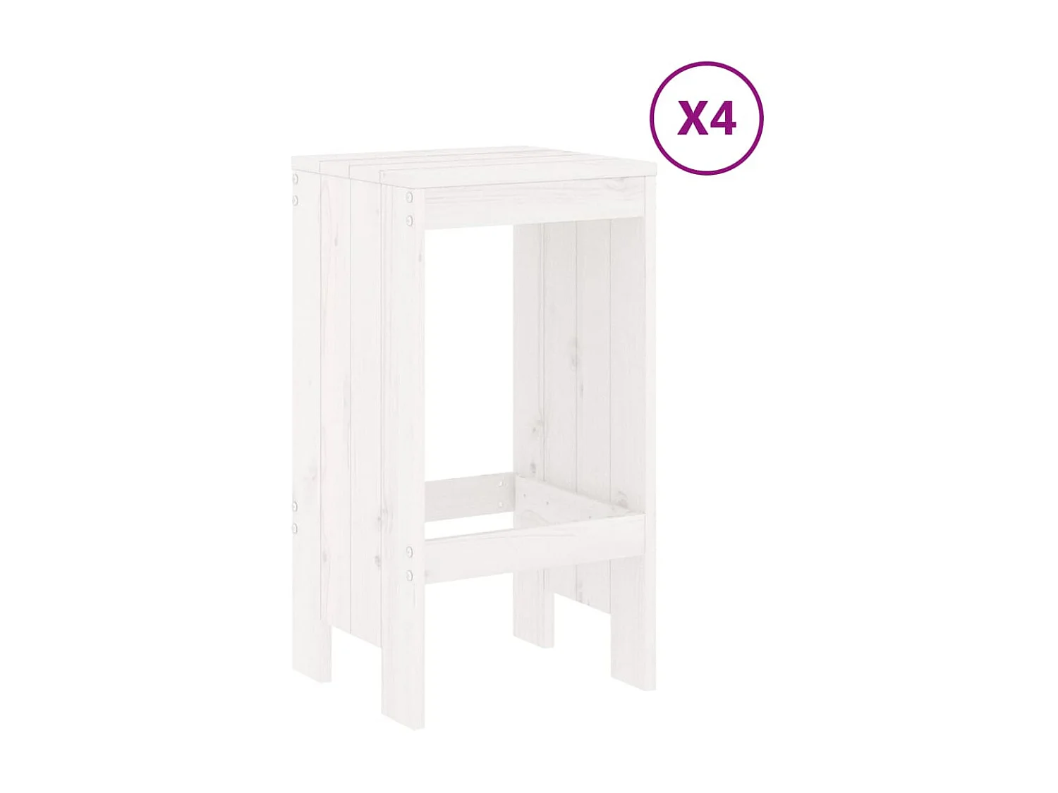 Ensemble de bar de jardin 5 pcs blanc bois massif de pin GFDF48437