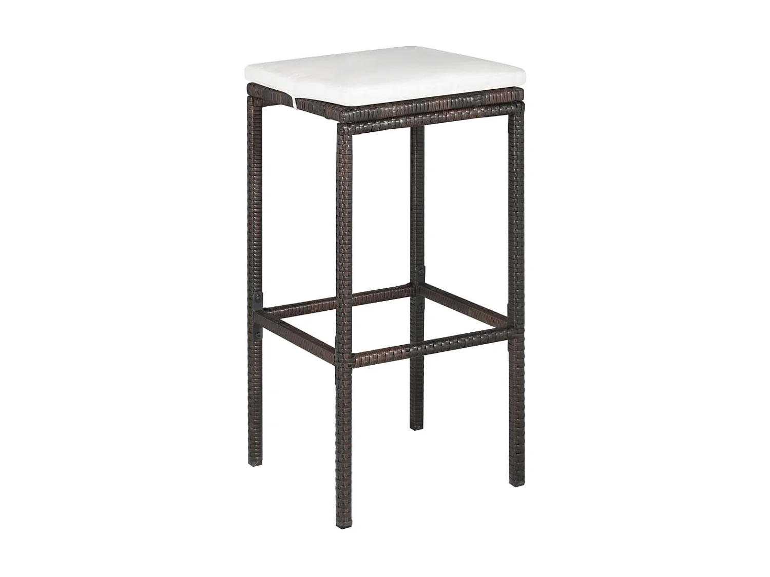 Meuble de bar de jardin 5 pcs et coussins Résine tressée Marron GFDF18275