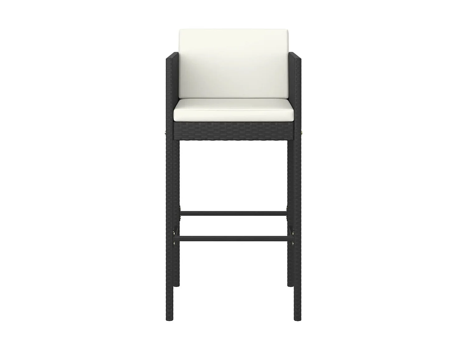 Set muebles bar jardín 3 piezas y cojines ratán sintético negro ES993701