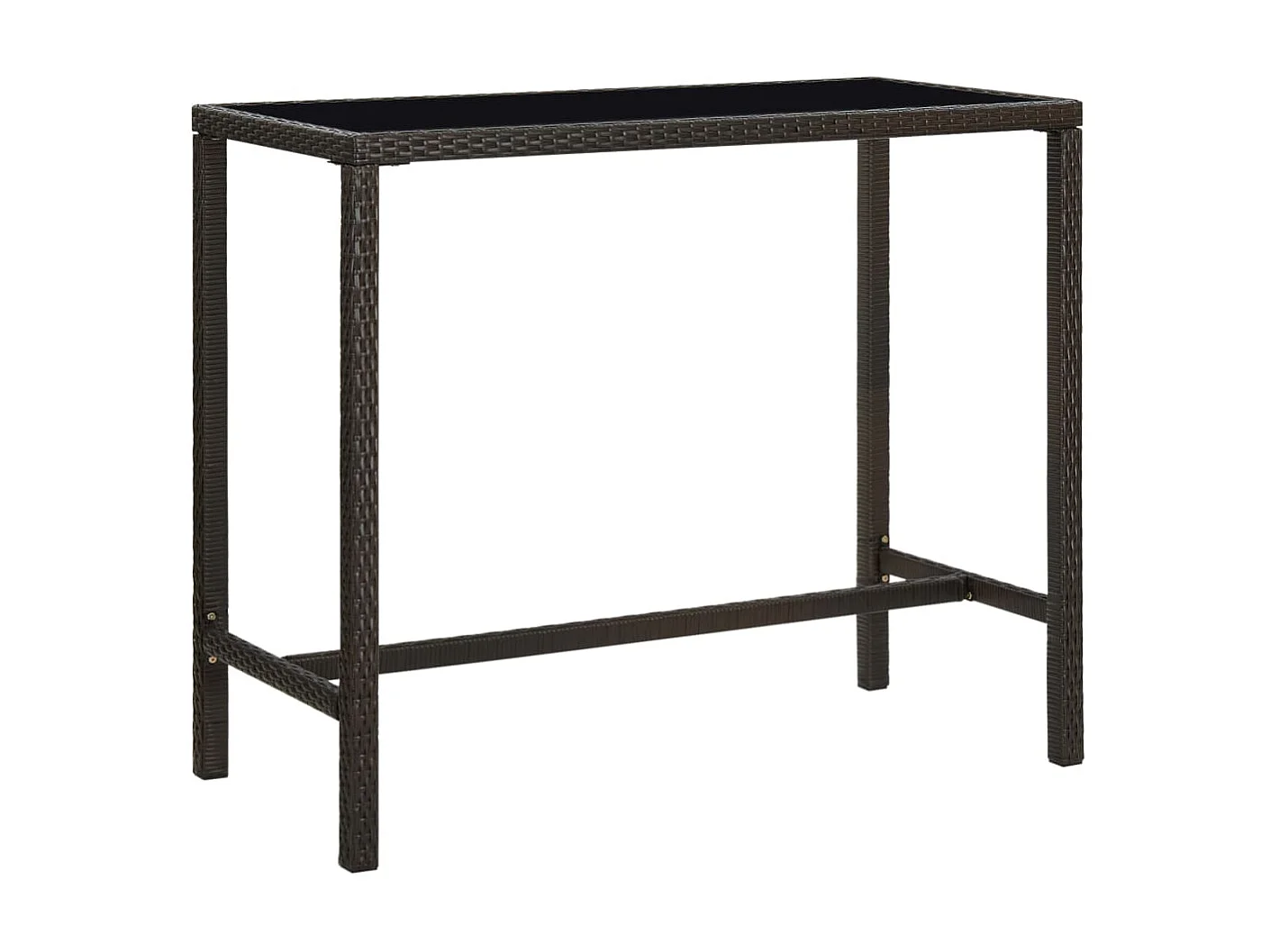 7 pcs conjunto de bar p/ jardim com almofadões vime PE castanho PT535861