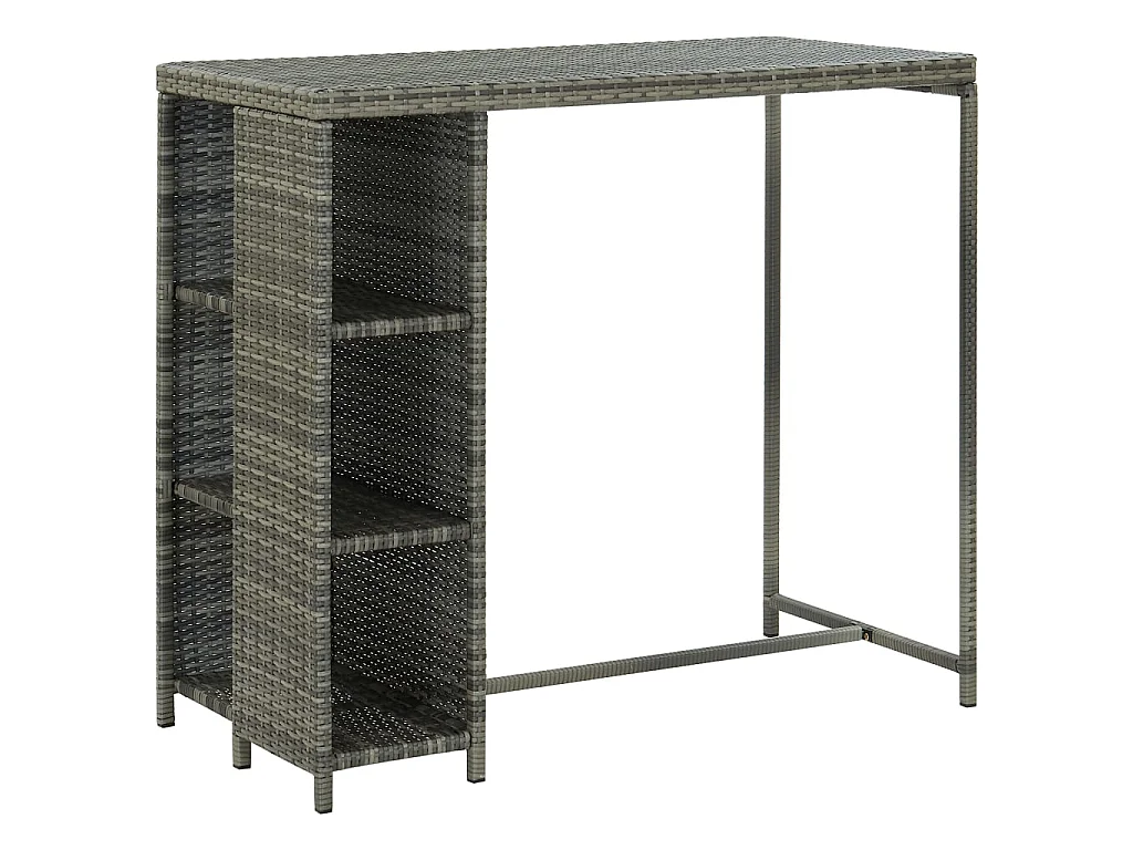 Meuble de bar de jardin 5 pcs et coussins Résine tressée Gris GFDF98073