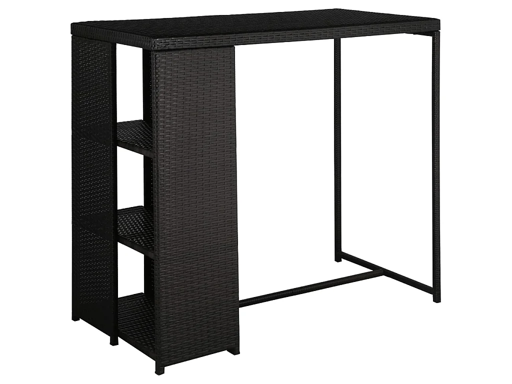 5-delige Tuinbarset met kussens poly rattan zwart NL507569