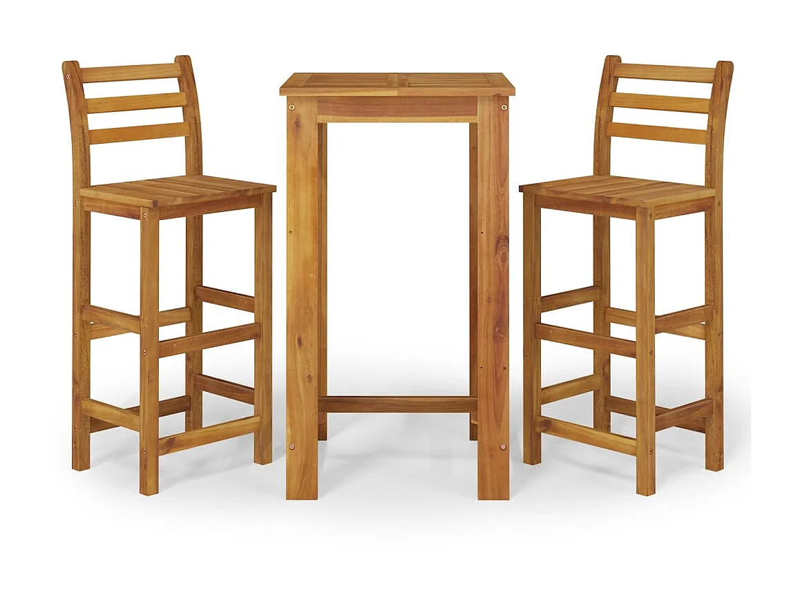 Ensemble de bar de jardin 3 pcs bois d'acacia solide GFDF40833