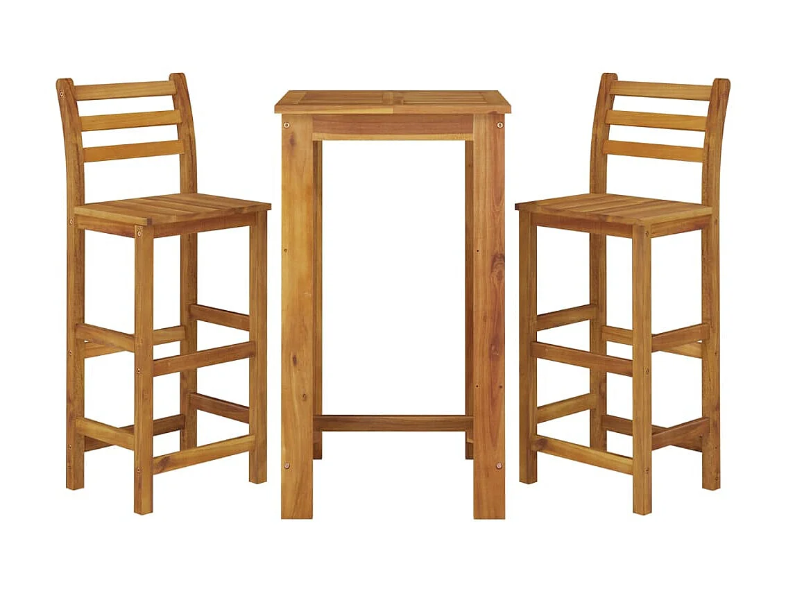 Ensemble de bar de jardin 3 pcs bois d'acacia solide GFDF40833