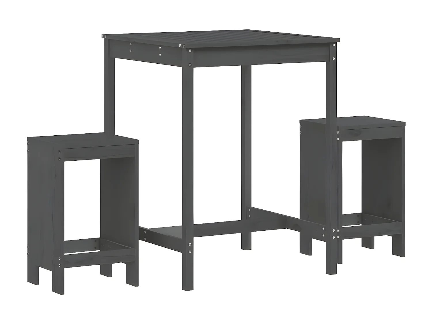 Ensemble de bar de jardin 3 pcs gris bois de pin massif GFDF41763