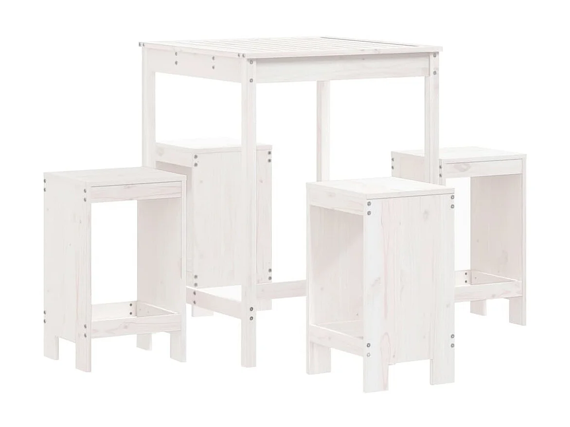 Ensemble de bar de jardin 5 pcs blanc bois massif de pin GFDF85915