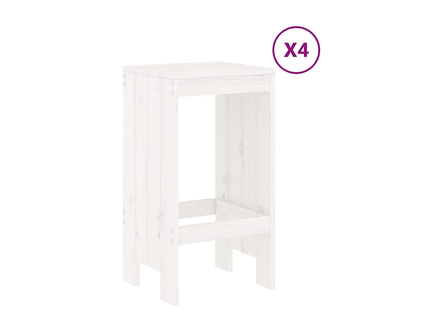 Ensemble de bar de jardin 5 pcs blanc bois massif de pin GFDF85915