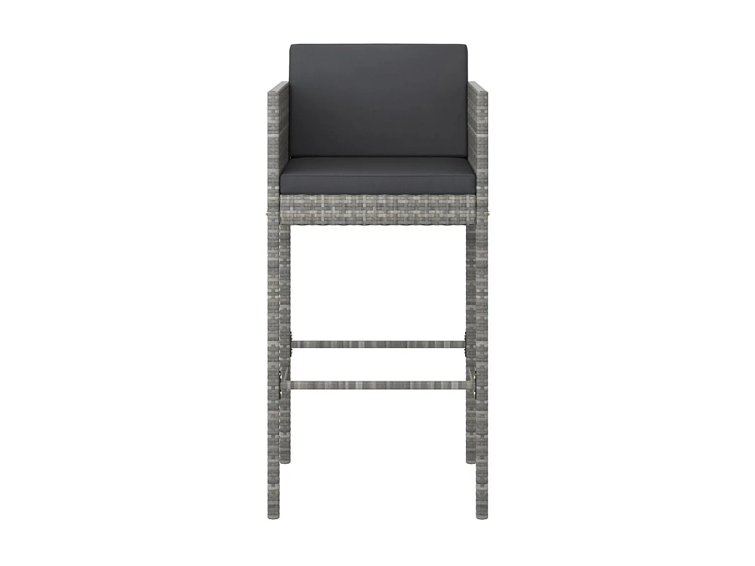 Ensemble de bar de jardin 3 pcs et coussins Résine tressée Gris GFDF32584