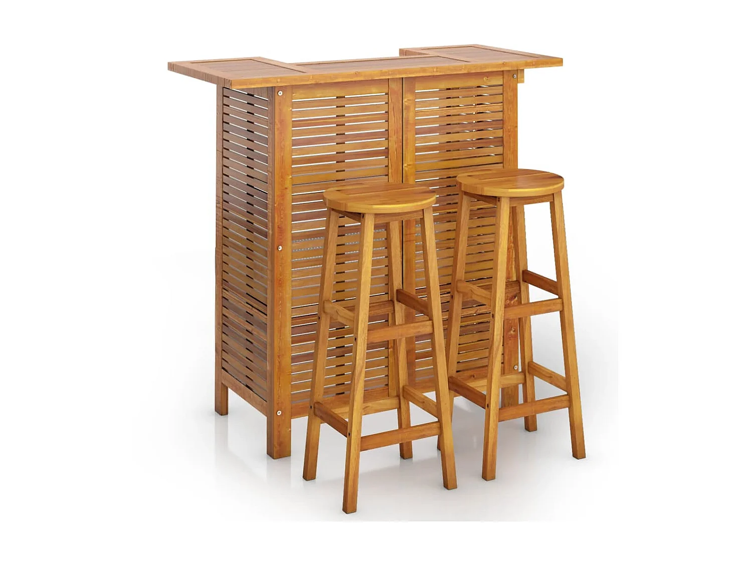 3 pcs conjunto de bar para jardim madeira de acácia maciça PT465220