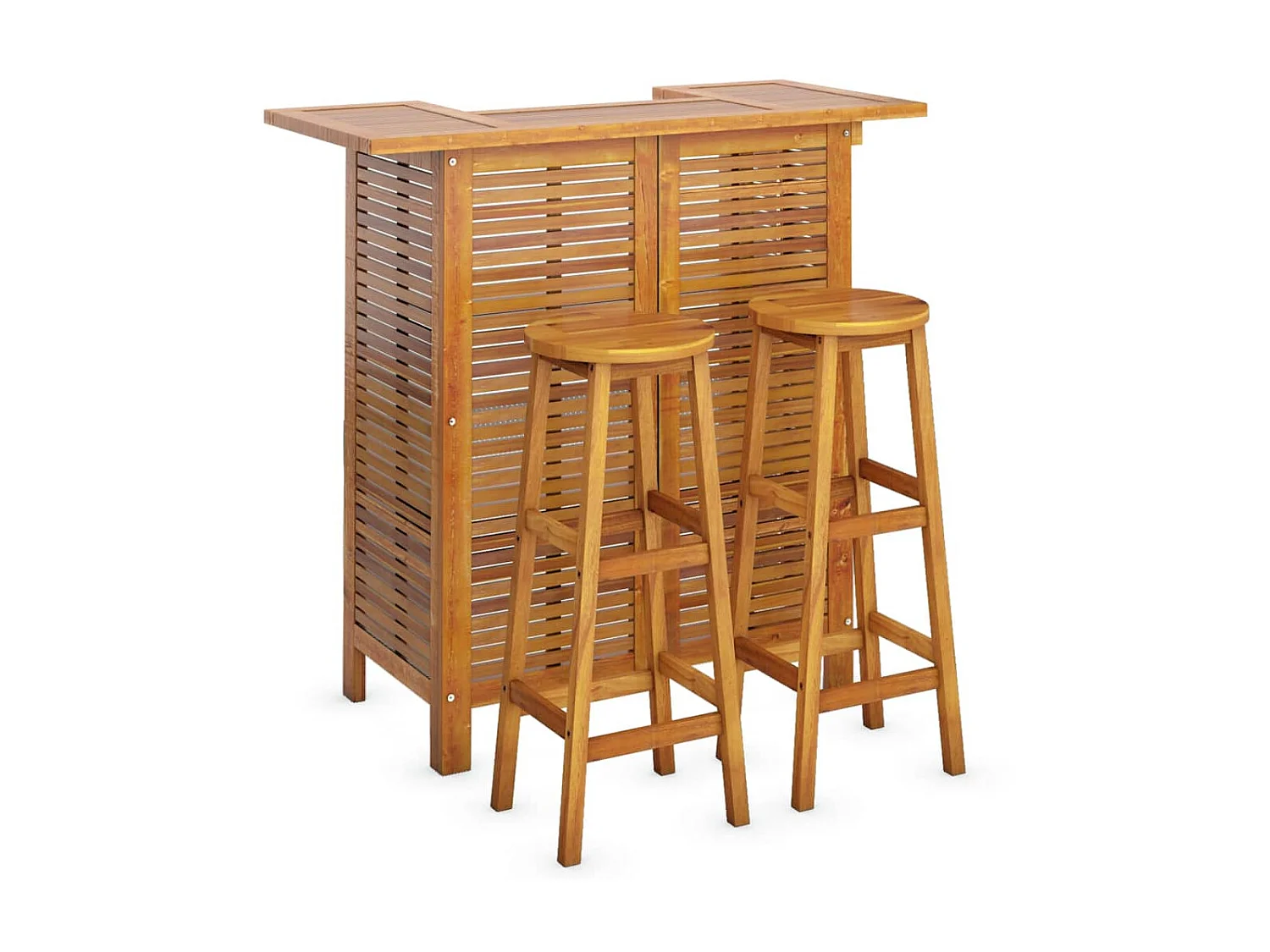 Ensemble de bar de jardin 3 pcs Bois d'acacia solide GFDF28662