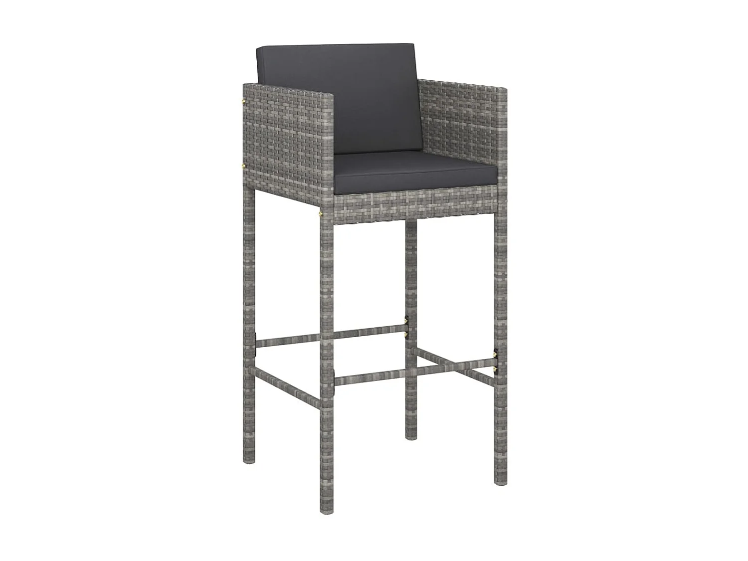 Set de muebles bar jardín 3 pzas y cojines ratán sintético gris ES497947