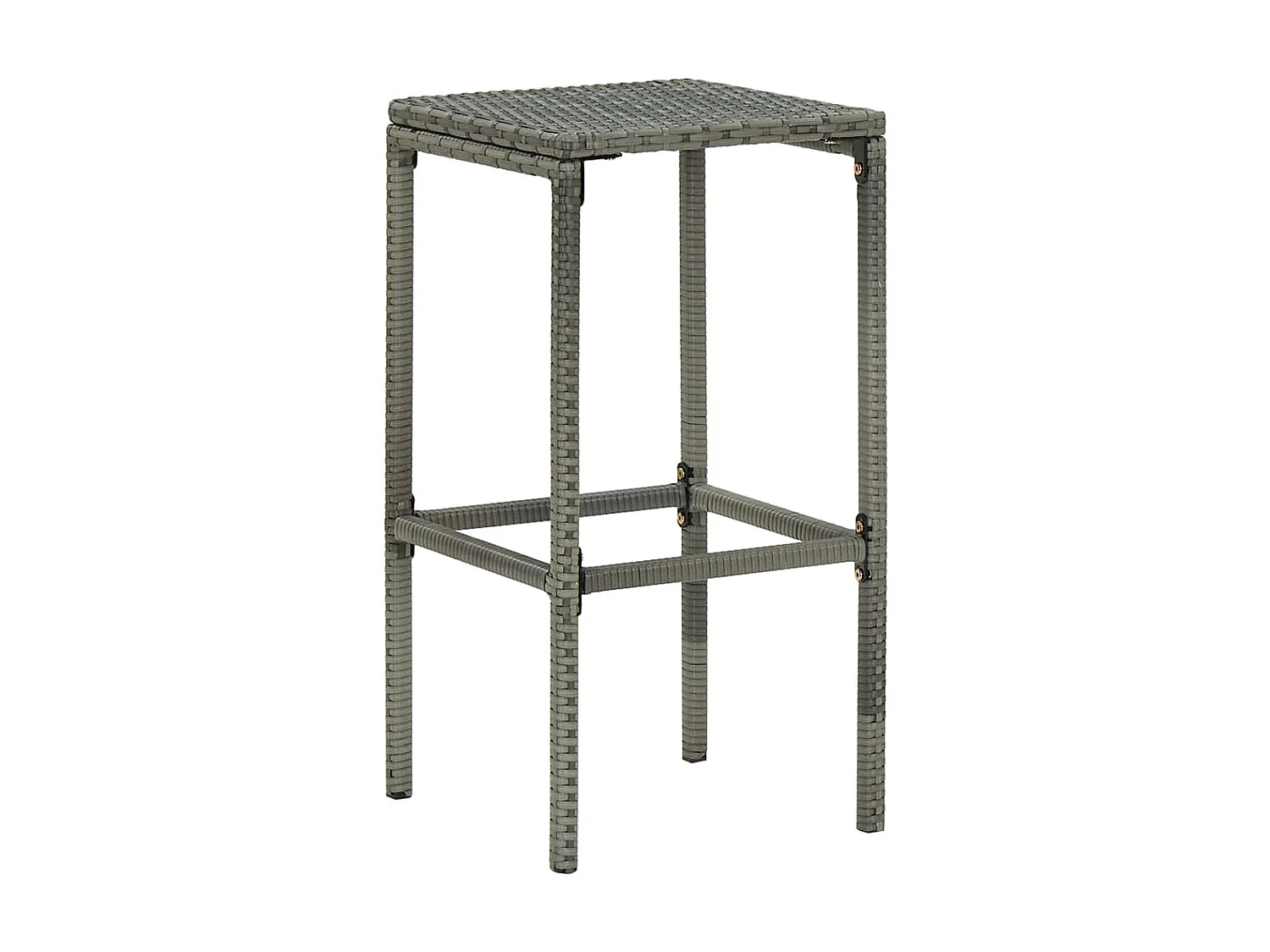 Set muebles bar jardín 3 piezas y cojines ratán sintético gris ES689191