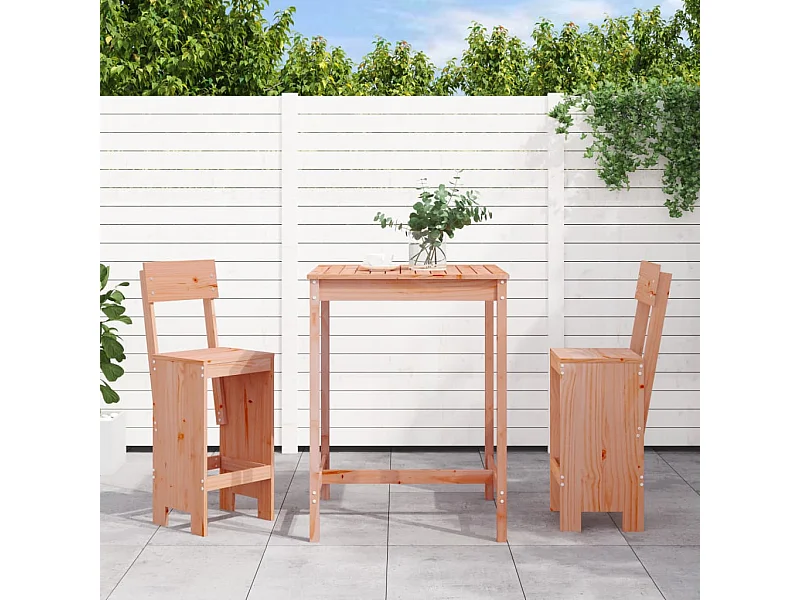 3 pcs conjunto de bar para jardim madeira de douglas maciça PT745779