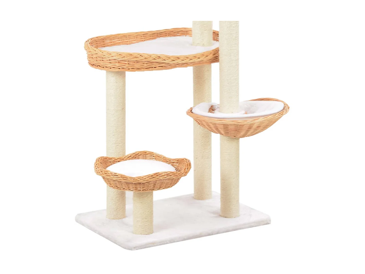 Rascador para gatos con poste de sisal madera natural de sauce ES746281