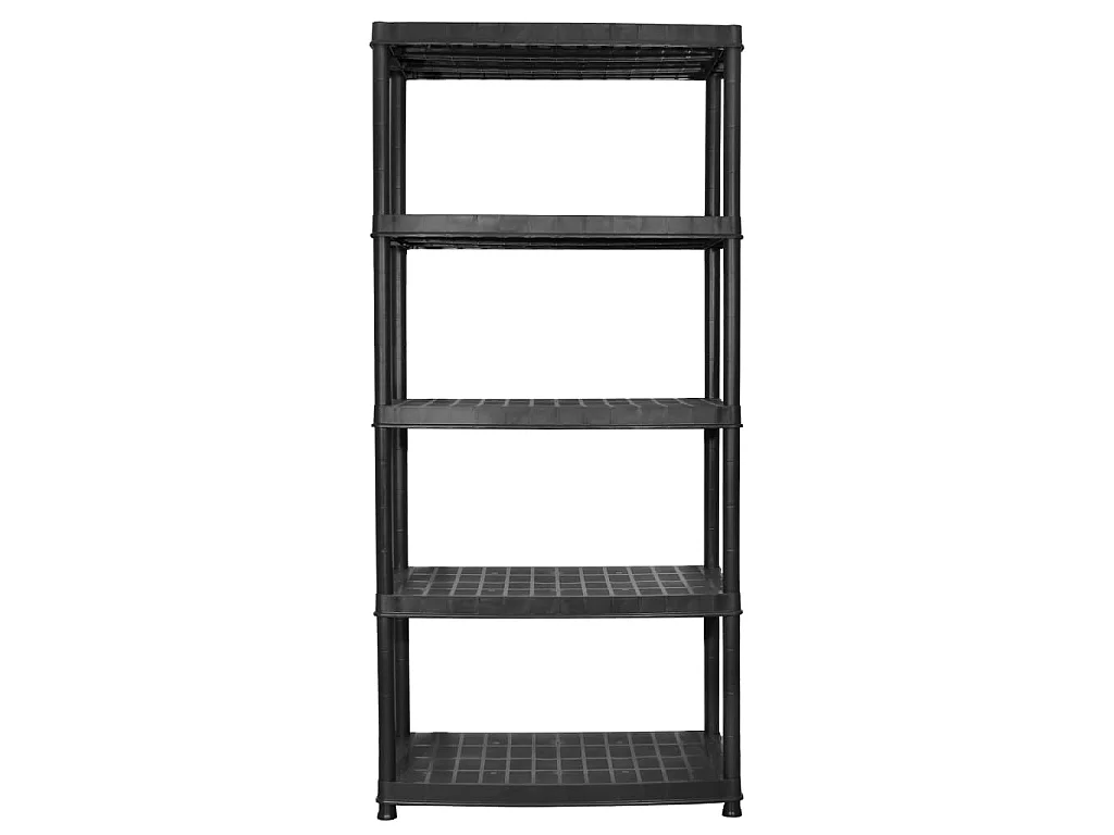 Estante de almacenaje 5 niveles negro plástico 91,5x45,7x185 cm ES924919
