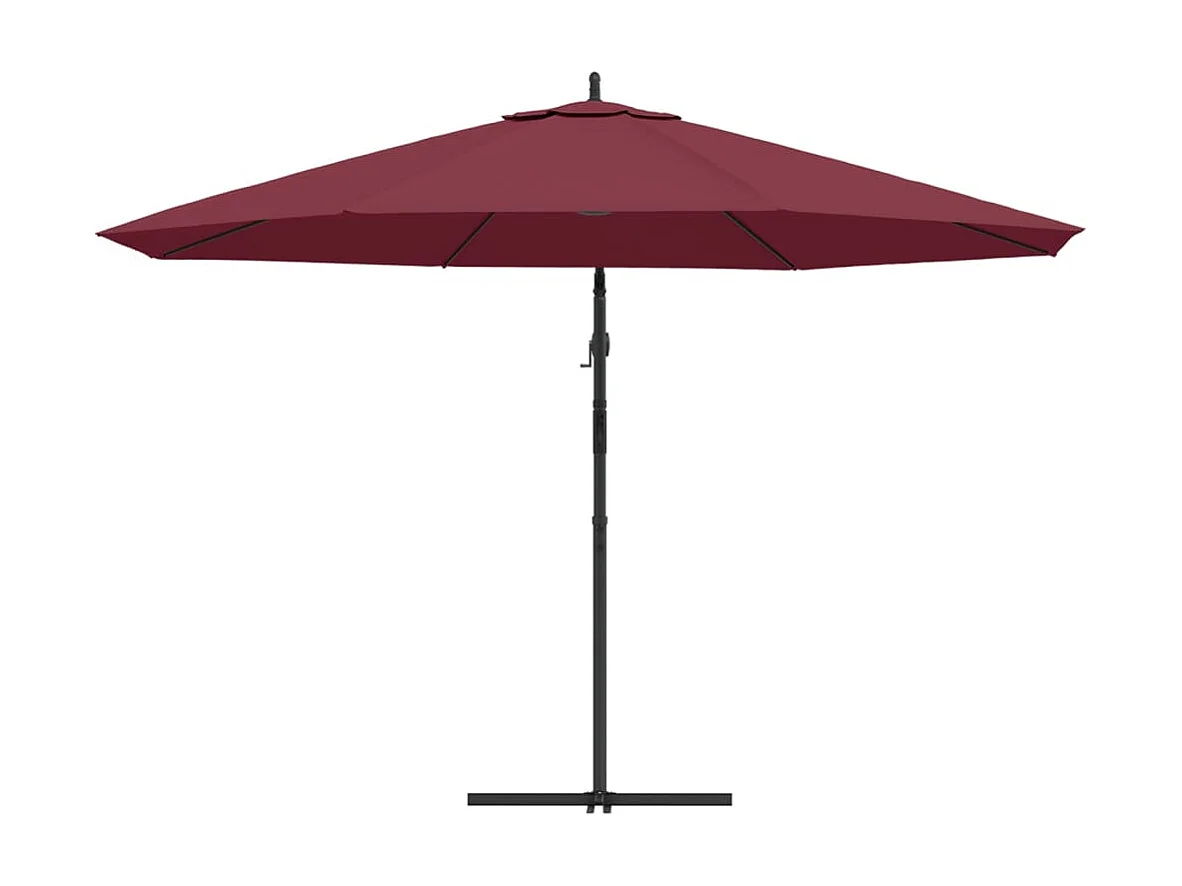 Guarda-sol cantilever c/ mastro alumínio 350 cm vermelho bordô PT787671