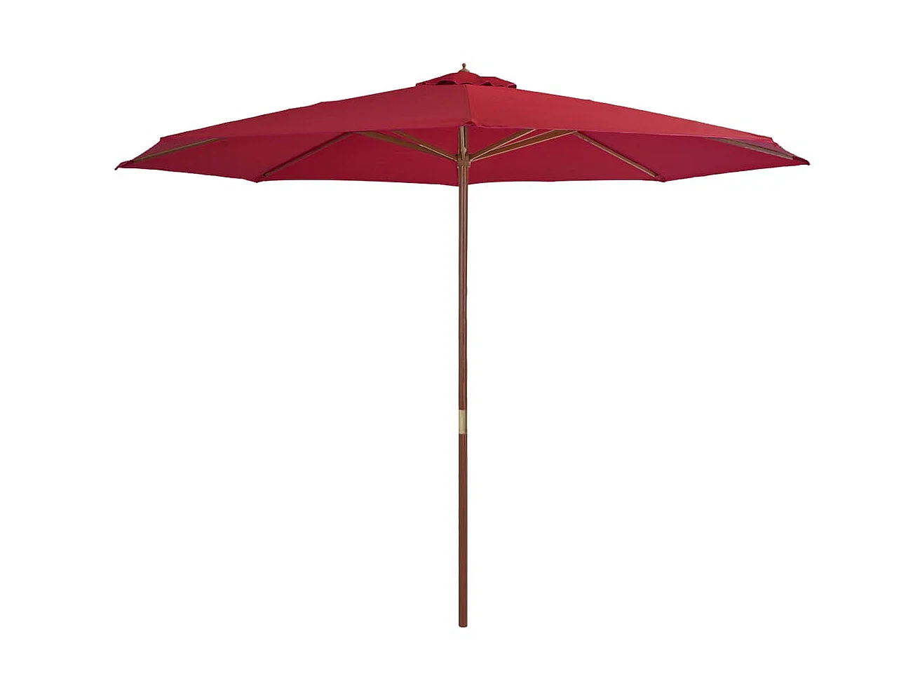 Parasol avec mât en bois 350 cm Bordeaux GWE3750