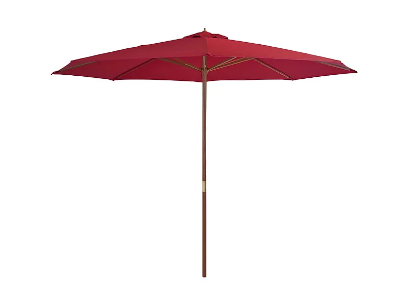 Parasol avec mât en bois 350 cm Bordeaux GWE3750