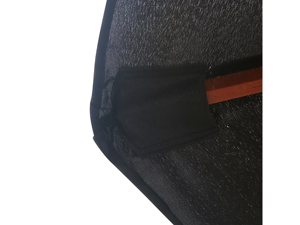 Parasol d'extérieur avec mât en bois 350 cm Noir GWE4995