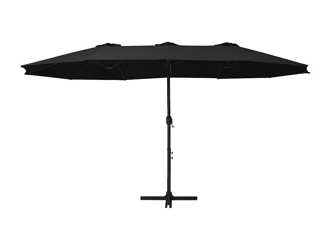 Parasol d'extérieur et poteau en aluminium 460 x 270 cm Noir WVGQ5750
