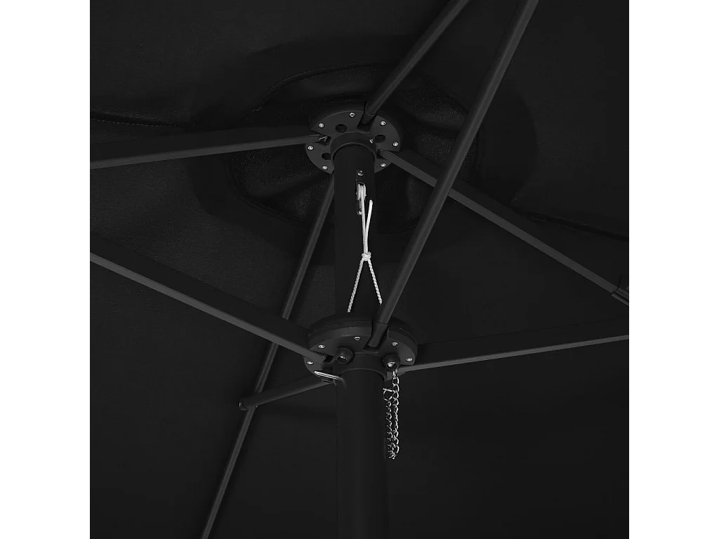 Parasol d'extérieur et poteau en aluminium 460 x 270 cm Noir WVGQ5750