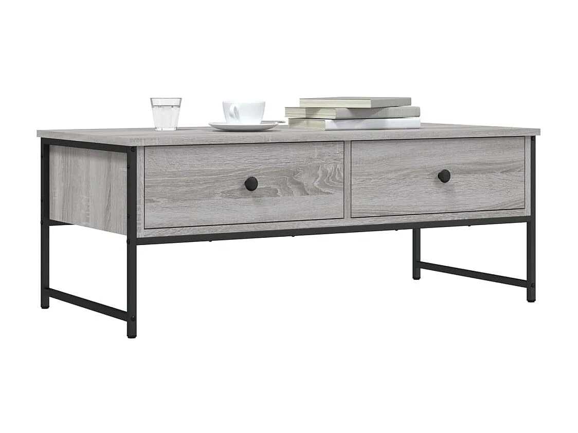 Table basse sonoma gris 101x49x39,5 cm bois d'ingénierie GHR68876
