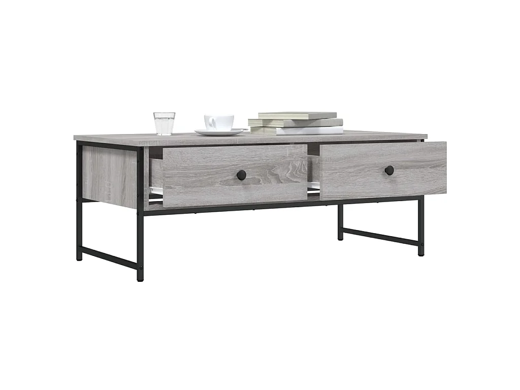 Table basse sonoma gris 101x49x39,5 cm bois d'ingénierie GHR68876