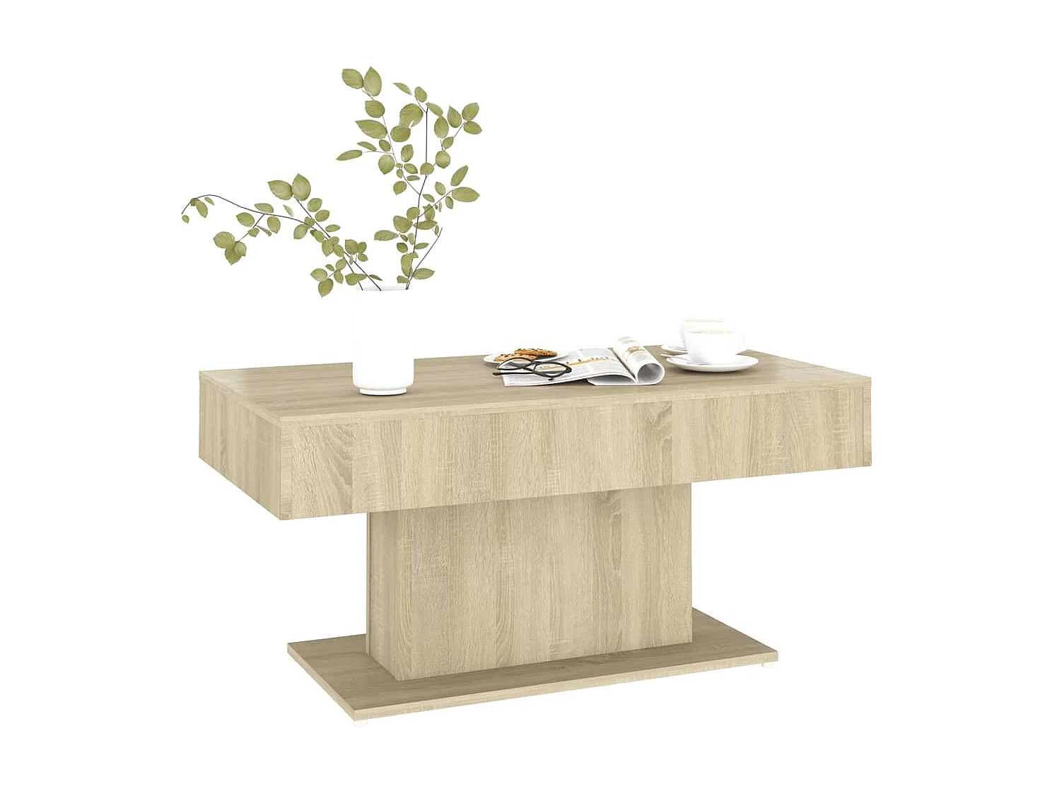 Table basse Chêne sonoma 96x50x45 cm Aggloméré GHR59474
