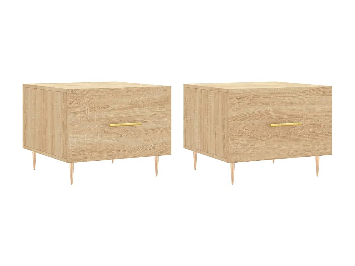 Mesas de centro 2 pcs 50x50x40cm deriv. madeira carvalho sonoma PT230589