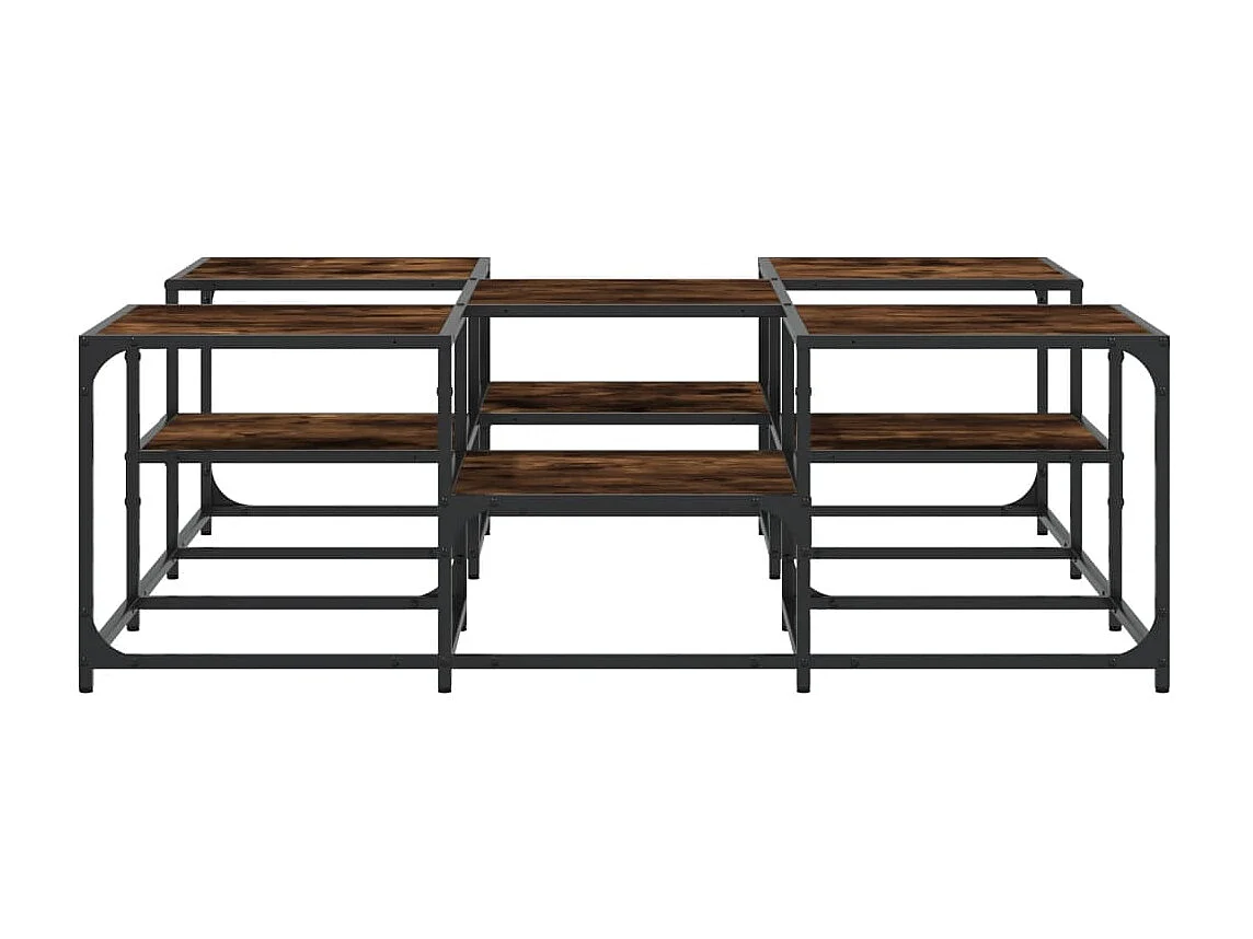 Table basse chêne fumé 121x121x40 cm bois d'ingénierie GHR28452