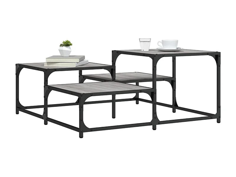 Mesa de centro madera de ingeniería gris Sonoma 87,5x87,5x40 cm ES97822