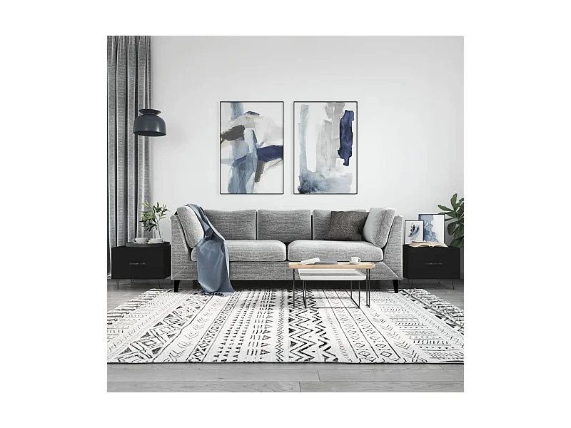 Tables basses 2 pcs noir 50x50x40 cm bois d'ingénierie GHR86358