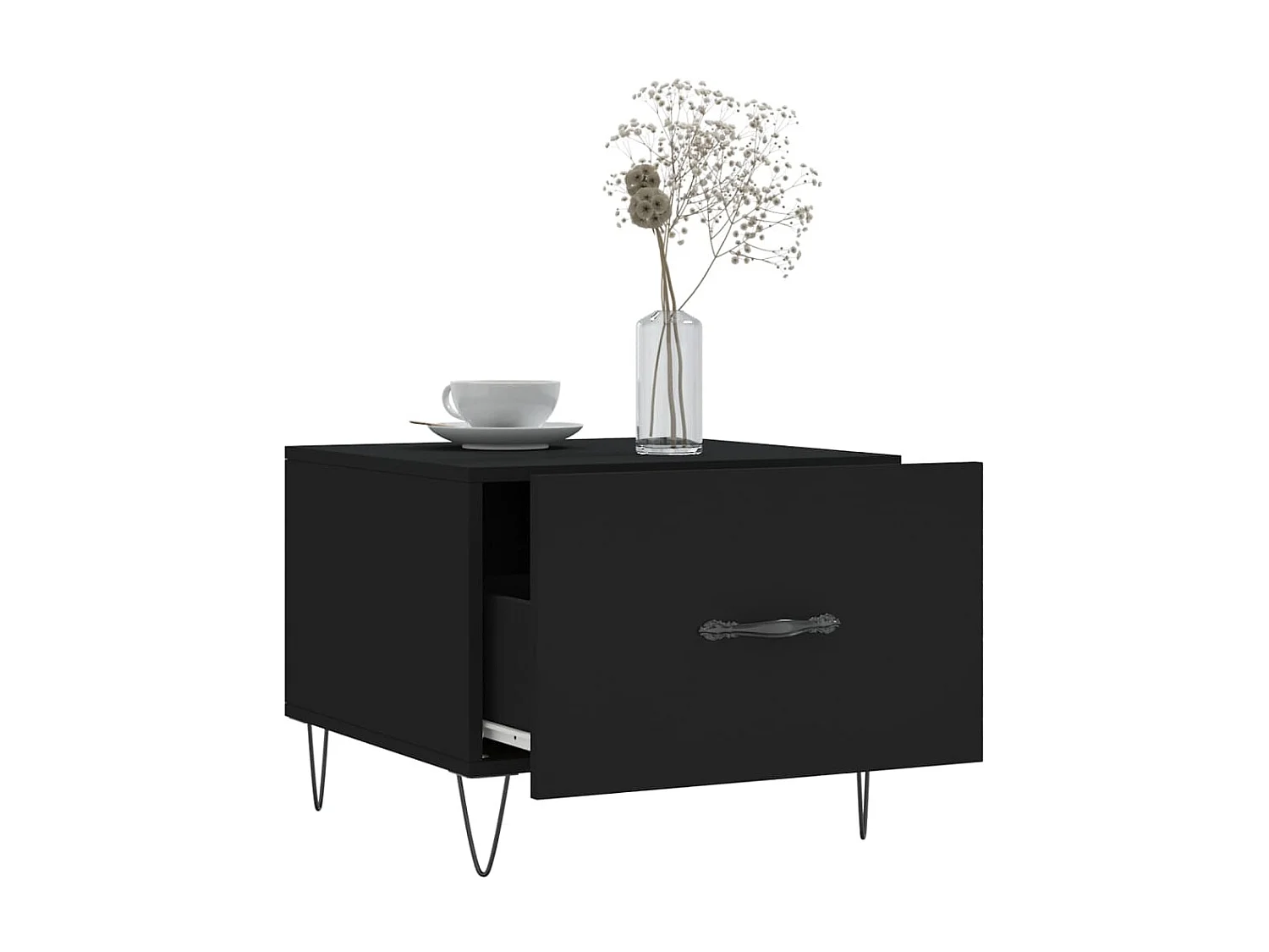 Tables basses 2 pcs noir 50x50x40 cm bois d'ingénierie GHR86358