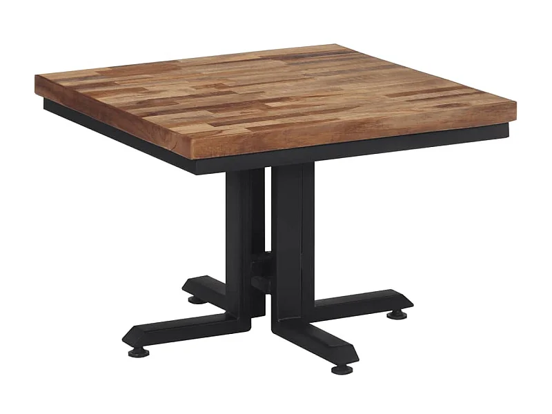 Mesa de centro teca reciclada maciza 55x55x40 cm ES72520