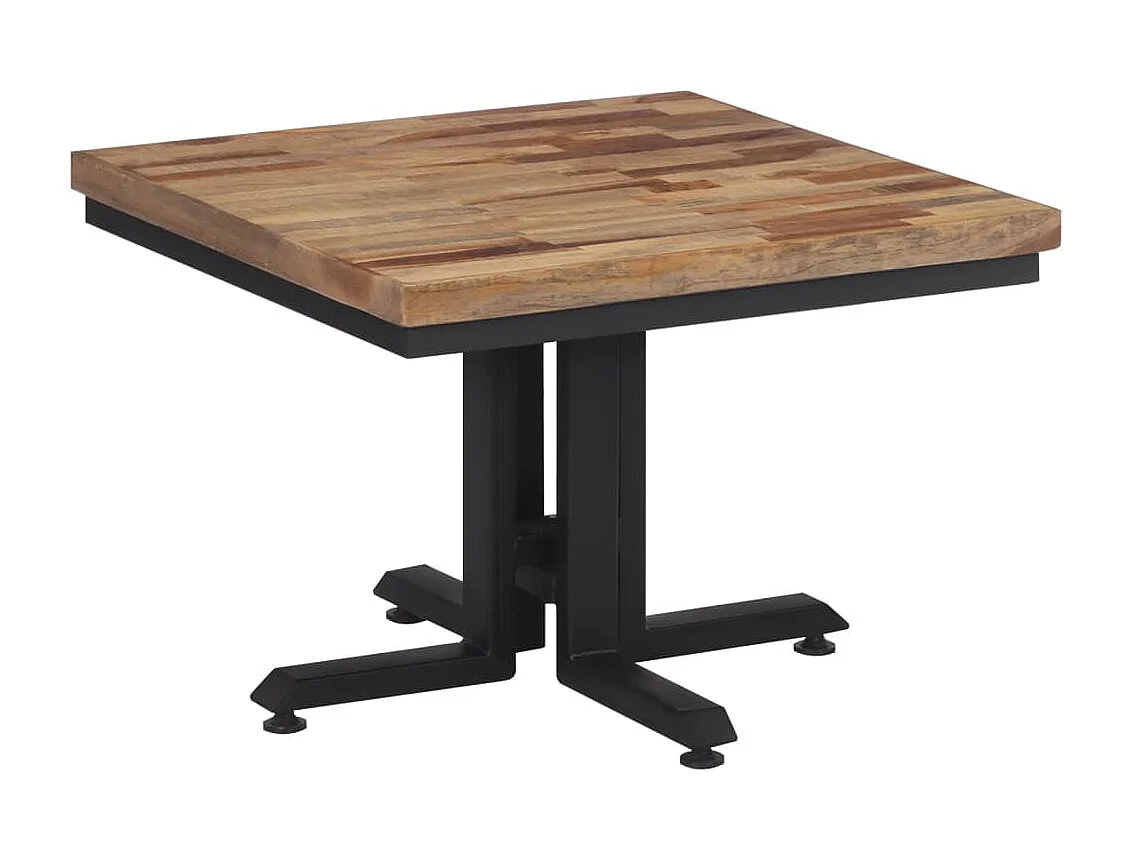 Mesa de centro teca reciclada maciza 55x55x40 cm ES72520