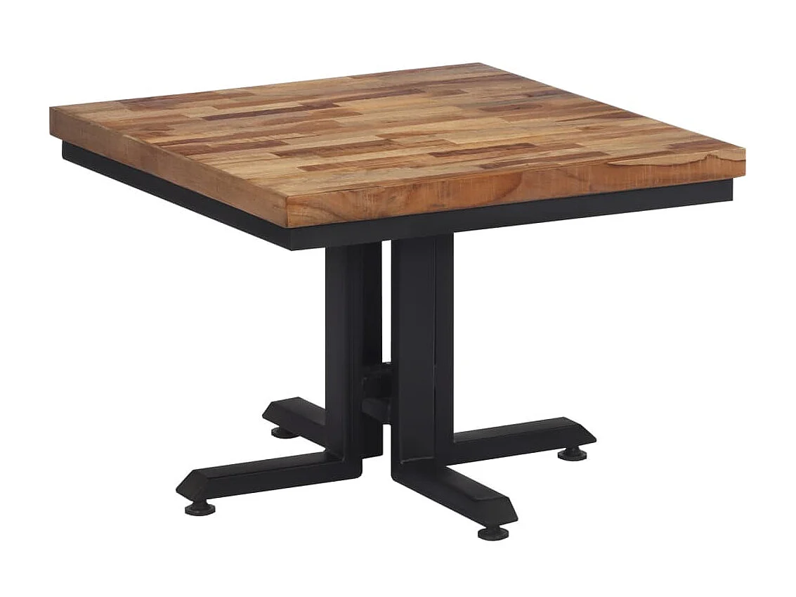 Mesa de centro teca reciclada maciza 55x55x40 cm ES72520