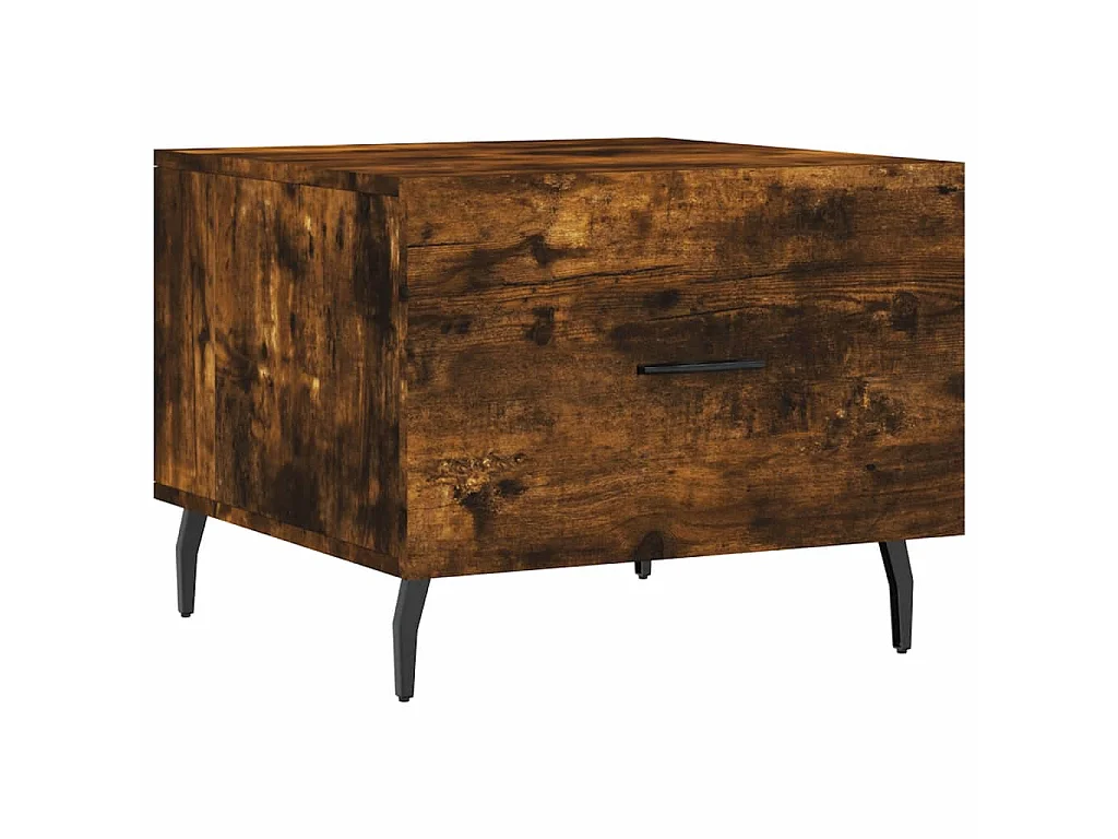 Mesa de centro 2 uds madera ingeniería roble ahumado 50x50x40cm ES62263