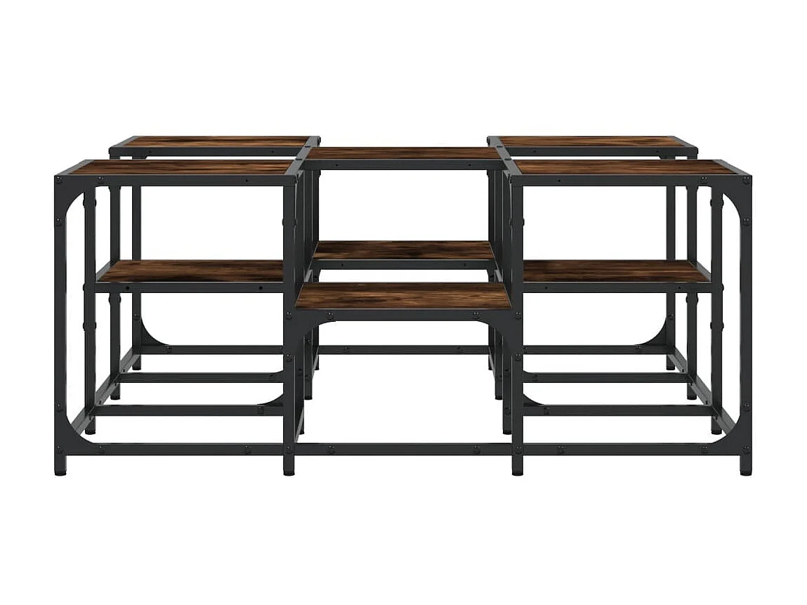 Salontafel 91x91x40 cm bewerkt hout gerookt eikenkleurig NL61552