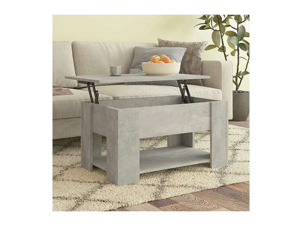 Table basse Gris béton 79x49x41 cm Bois d'ingénierie GHR73533