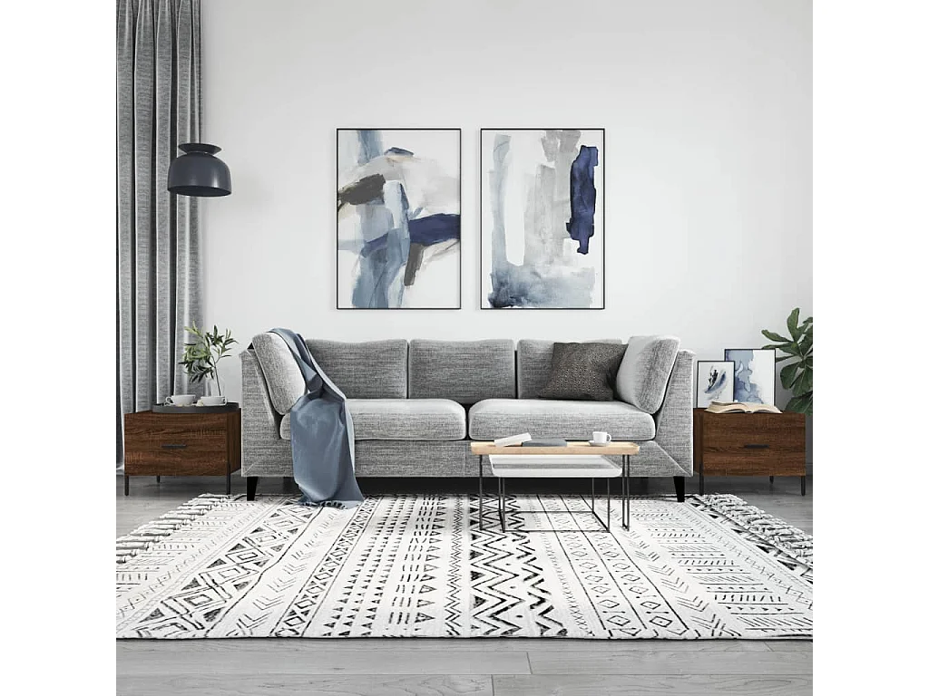 Mesa centro 2 pcs 50x50x40 cm madeira proc. carvalho castanho PT878087