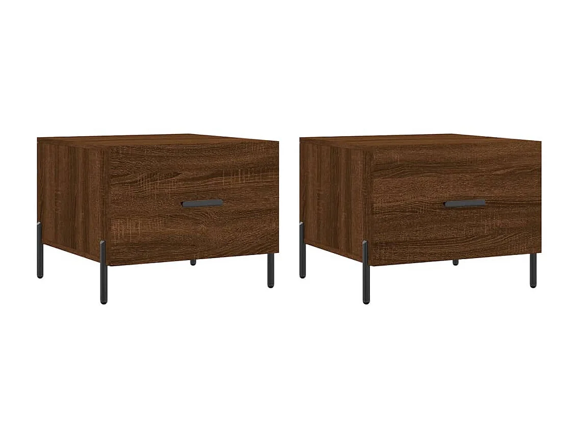 Mesa centro 2 pcs 50x50x40 cm madeira proc. carvalho castanho PT878087