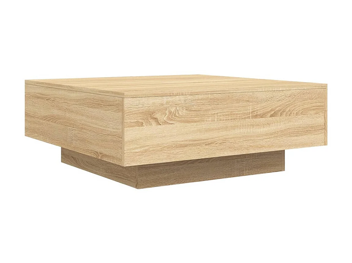 Table basse avec lumières LED chêne sonoma 80x80x31 cm GHR44119
