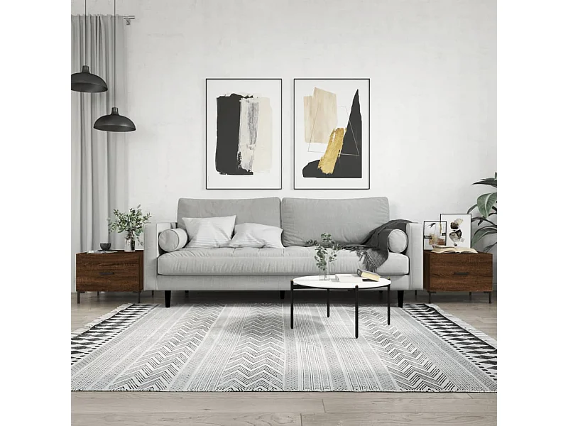 Mesa centro 2 pcs 50x50x40 cm madeira proc. carvalho castanho PT918120