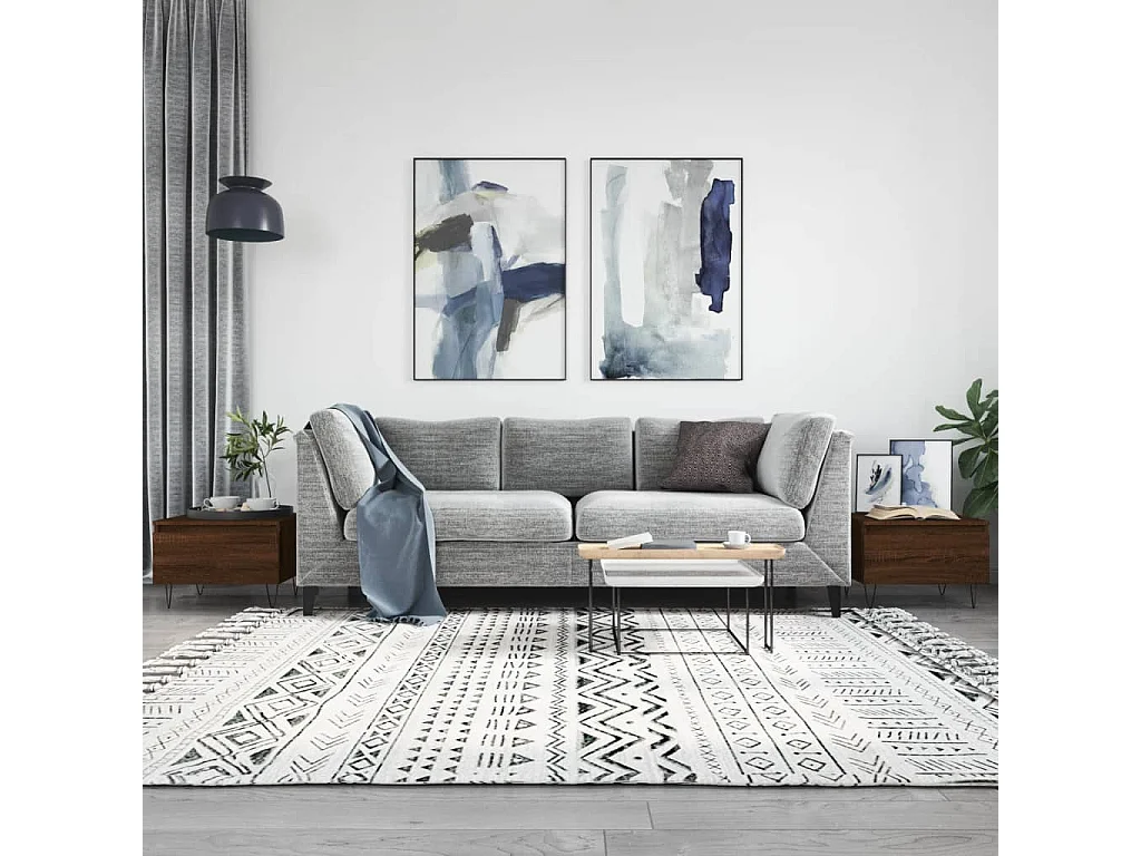 Mesas centro 2 pcs 50x46x35 cm deriv. madeira carvalho castanho PT125657