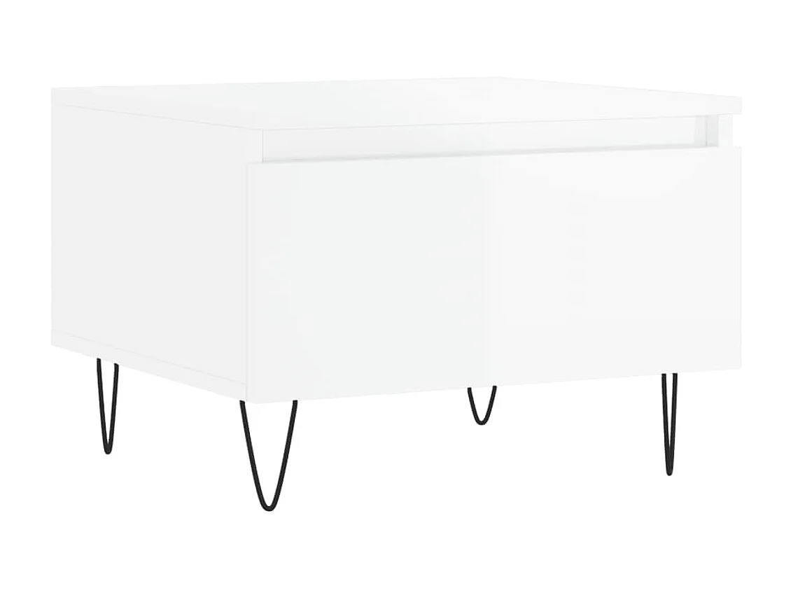 Tables basses 2 pcs blanc brillant 50x46x35cm bois d'ingénierie GHR99481