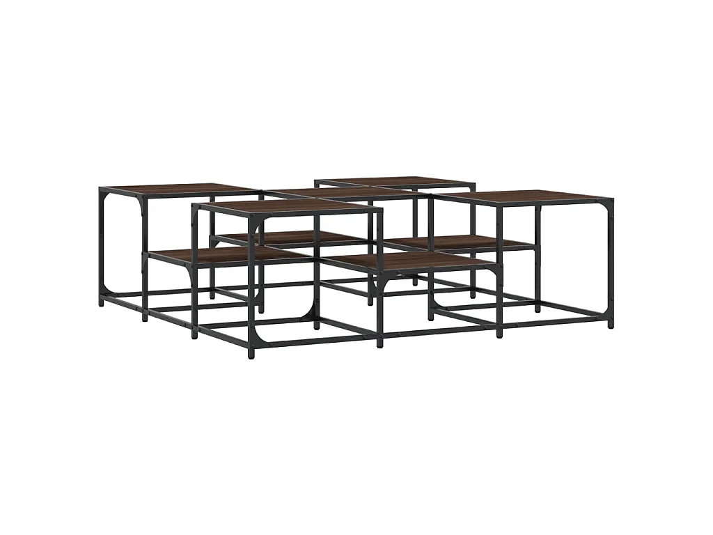 Table basse chêne marron 121x121x40 cm bois d'ingénierie GHR86716