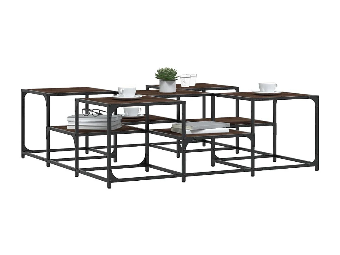 Table basse chêne marron 121x121x40 cm bois d'ingénierie GHR86716