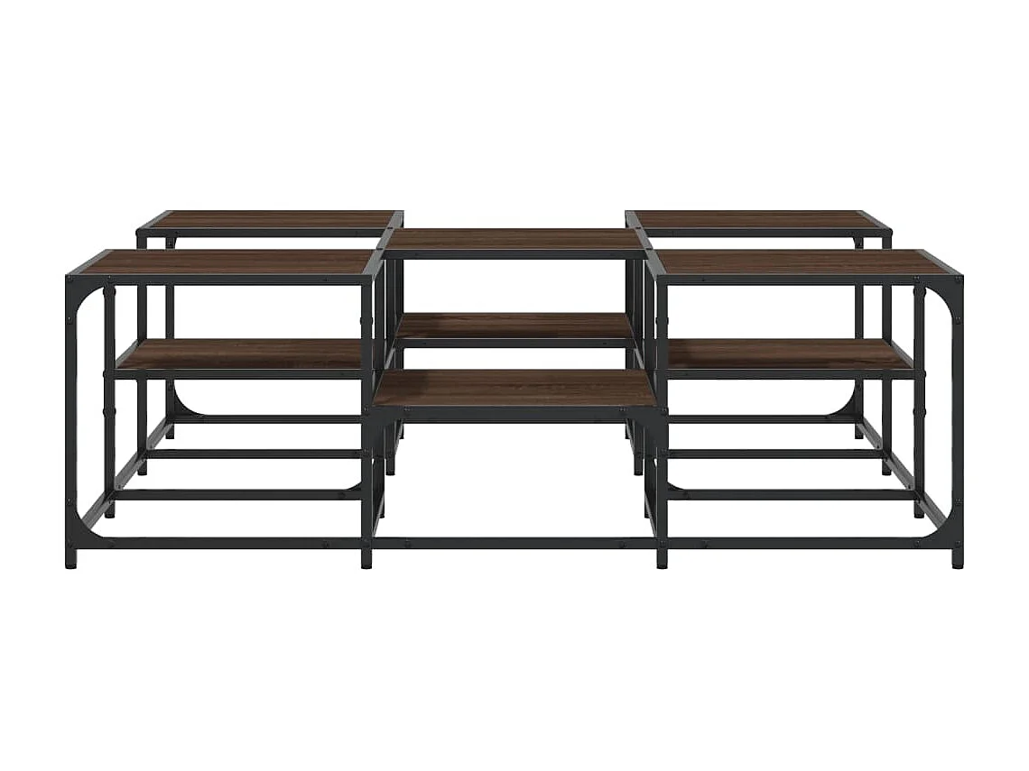 Mesa de centro madera de ingeniería roble marrón 121x121x40 cm ES23396