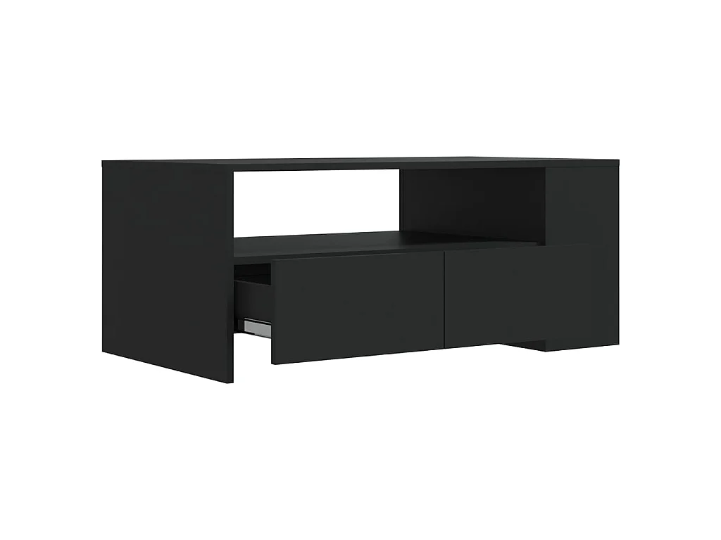 Table basse noir 102x55x42 cm bois d'ingénierie GHR54407