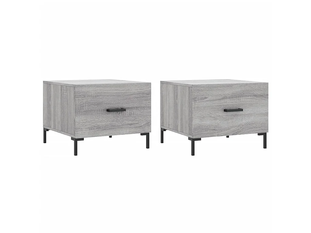 Tables basses 2 pcs sonoma gris 50x50x40 cm bois d'ingénierie GHR45335